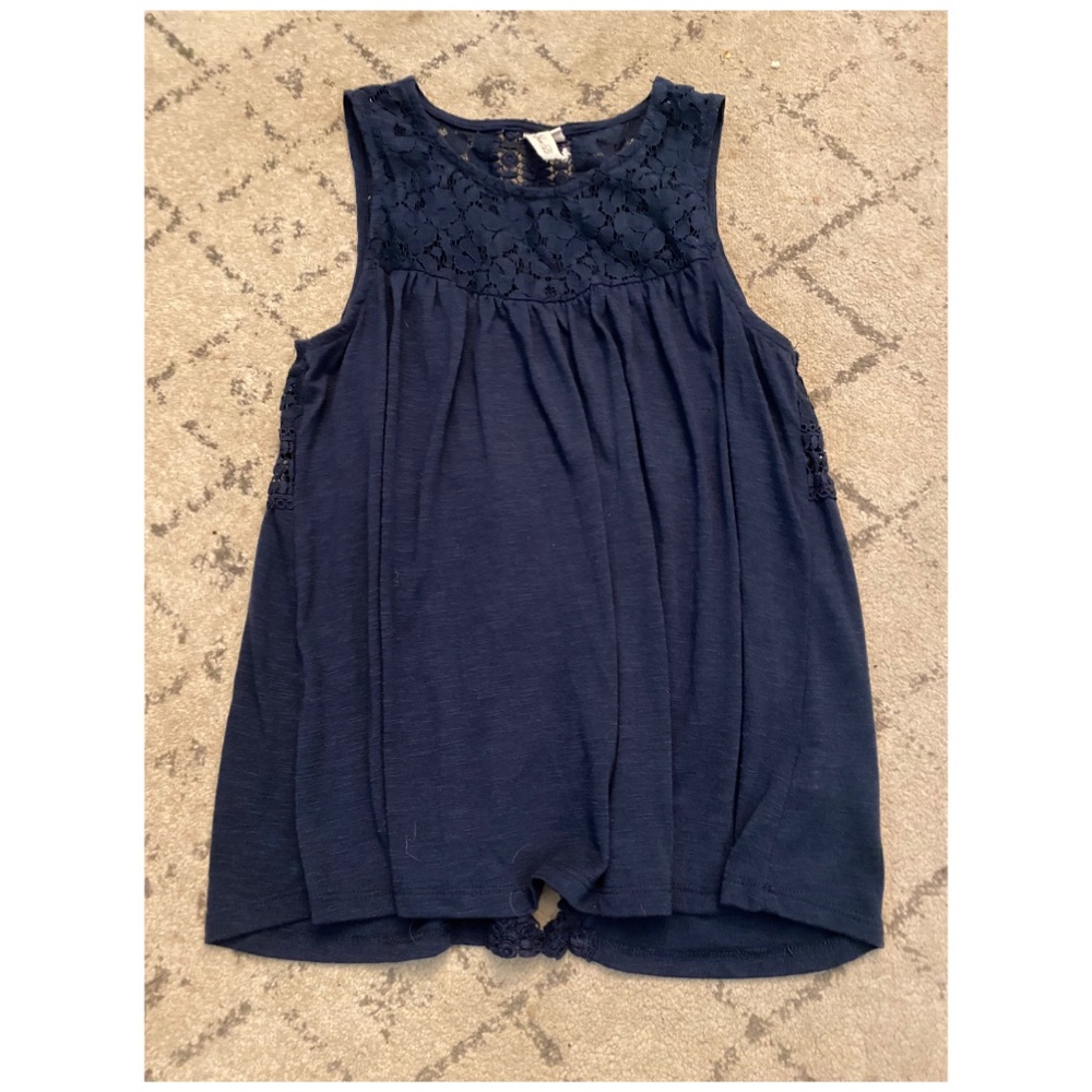 Blue lace tank top